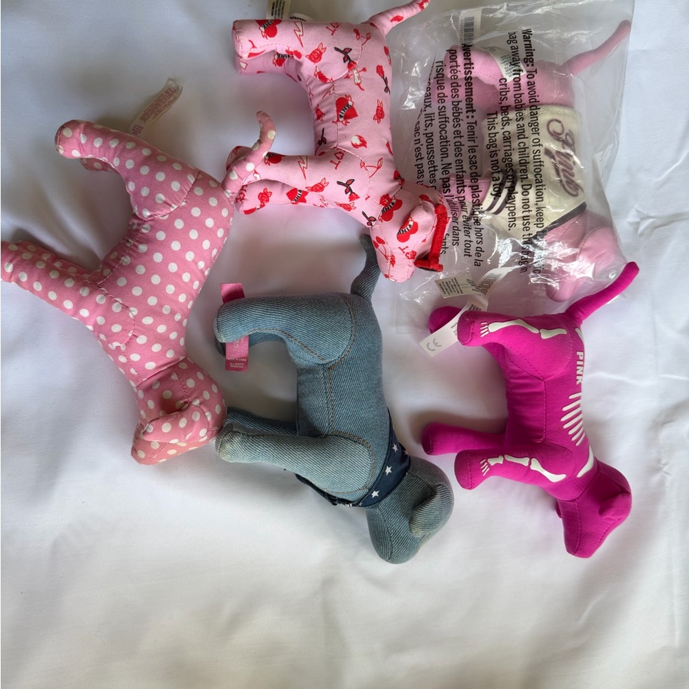 PINK Victoria's Secret Dog Key Holders - Pink, Red, Blue